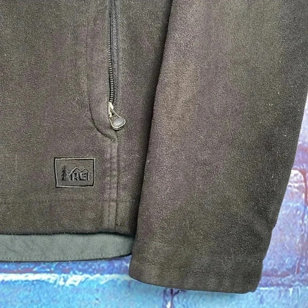 REI Jacket Zip Full Black Women’s Size XS Activewear Fleece Outerwear - Picture 2 of 7